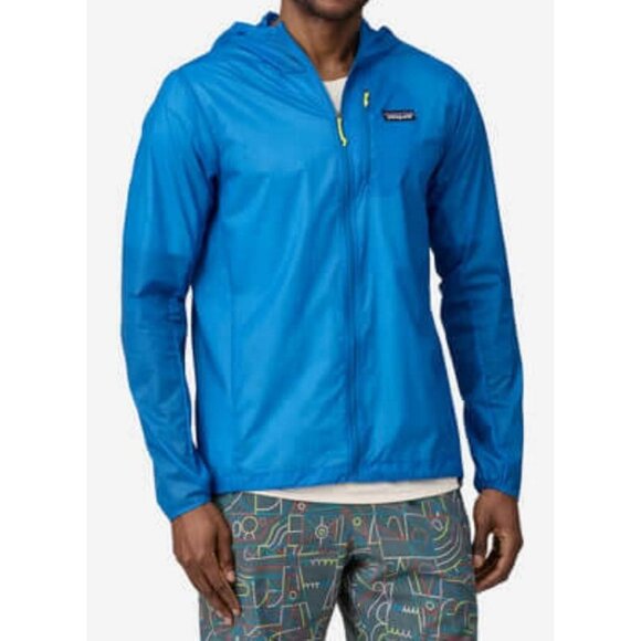 New Patagonia Houdini Vessel Blue Nylon Full Zip Packable Hooded Rain Jacket - Picture 3 of 14